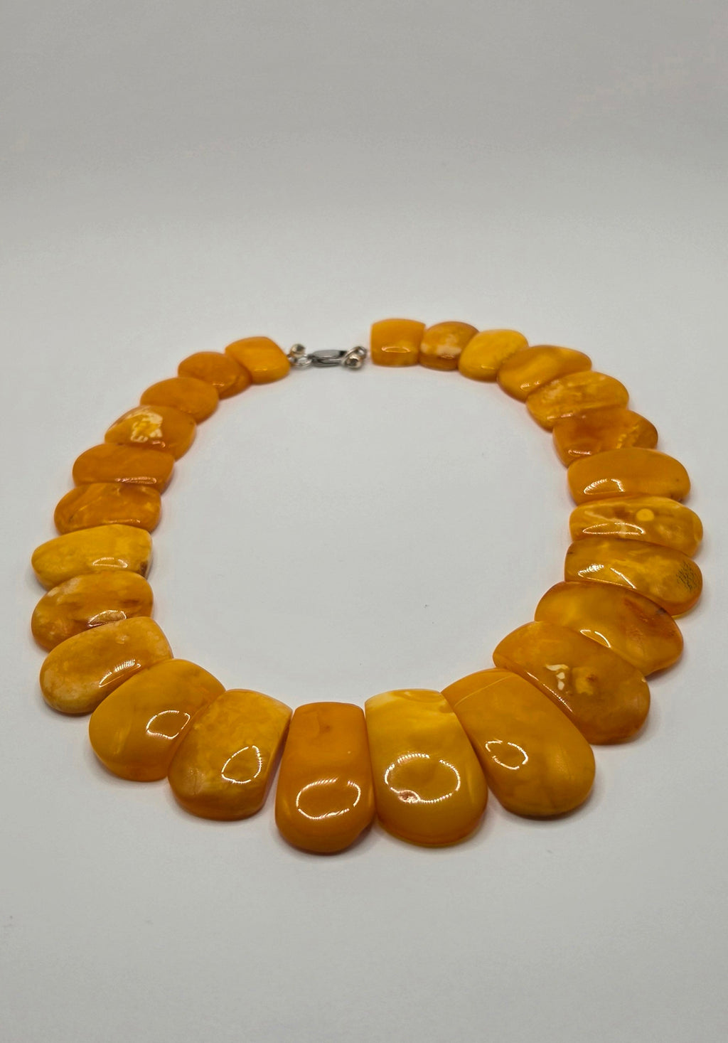 Antique Butterscotch Amber Slab Necklace