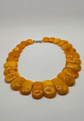 Antique Butterscotch Amber Slab Necklace