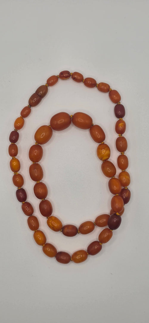 Amber Oval Beaded Necklace
