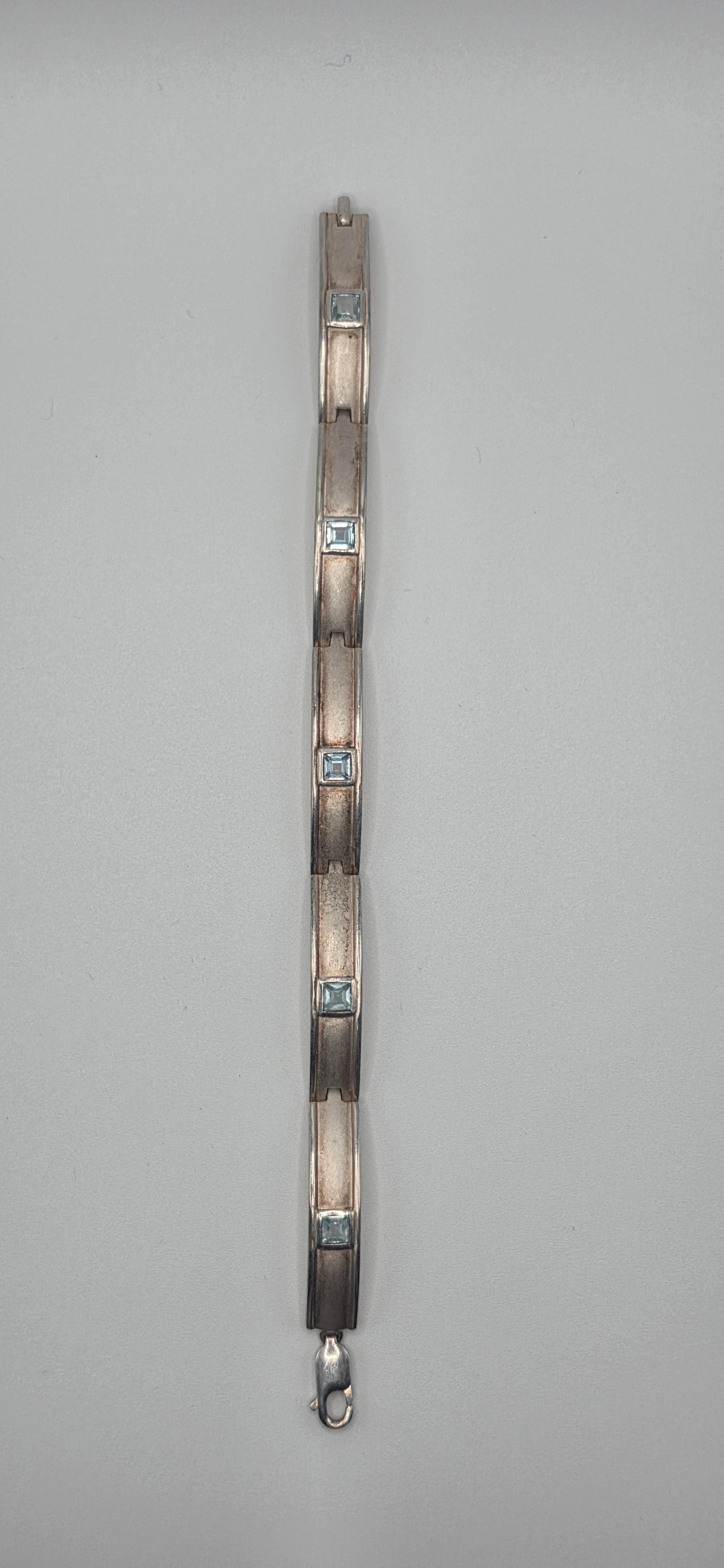 Blue Topaz Sterling Silver 925 Bracelet