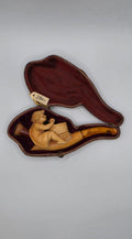 Antique Amber Meerschaum Pipe – Carved Figure | بايب كهرمان أنتيك منحوت
