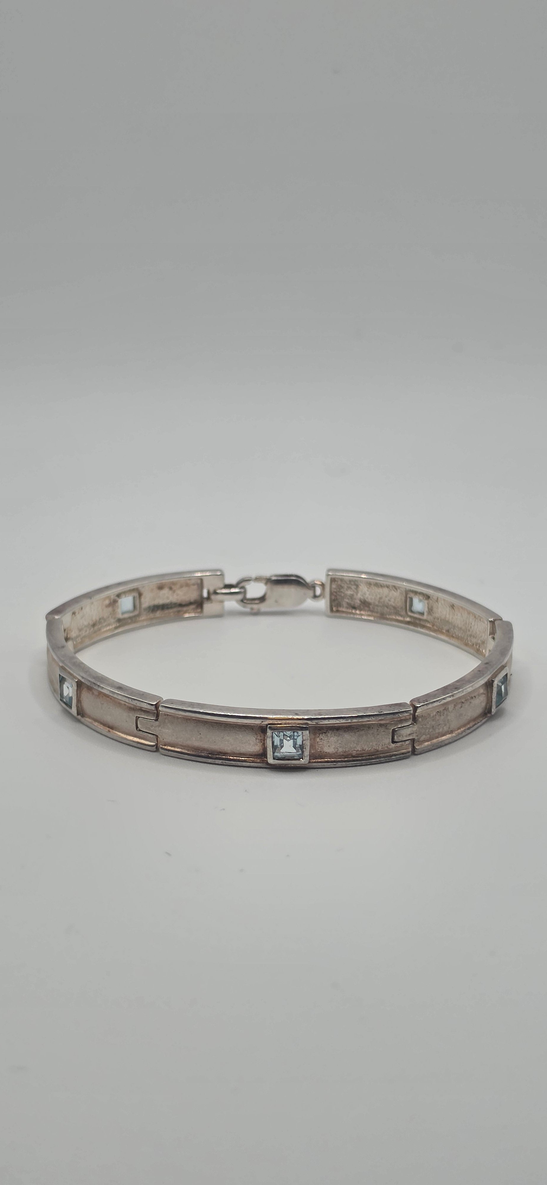 Blue Topaz Sterling Silver 925 Bracelet